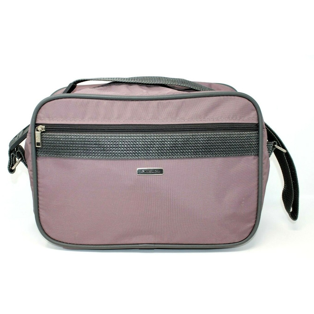 Vintage Samsonite Lavender Gray Shoulder Carry On Nylon Duffle Bag